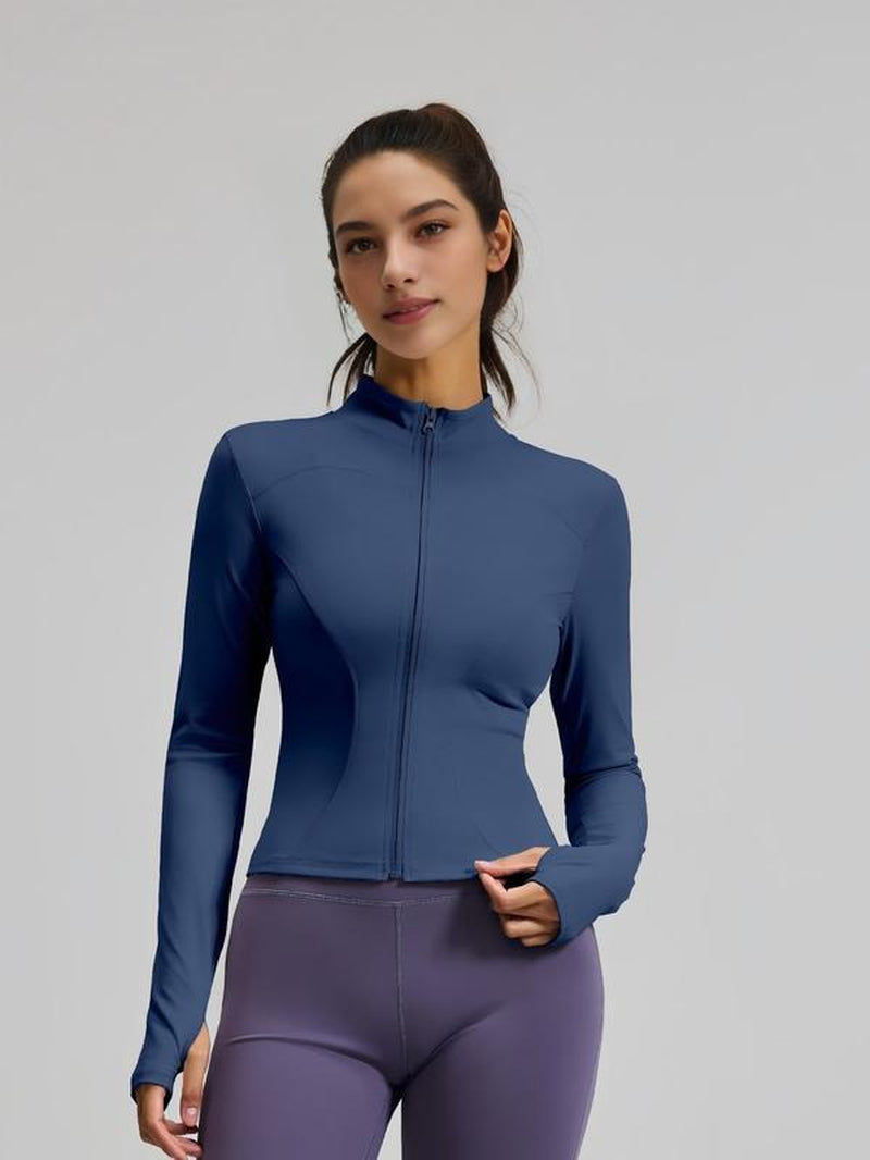 Zipper Sport Jacket Slim Fit for Exercise & Casual Wear, Lightweight Yoga Tennis Workout Coat, Gym Fitness Clothing, Pickleball Apparel