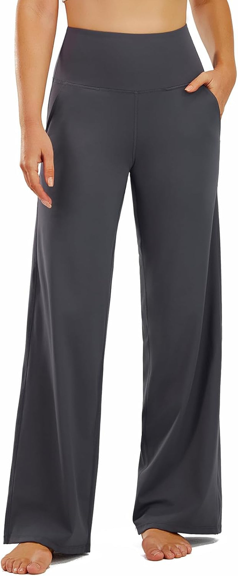 High-Waist Straight Yoga Trousers