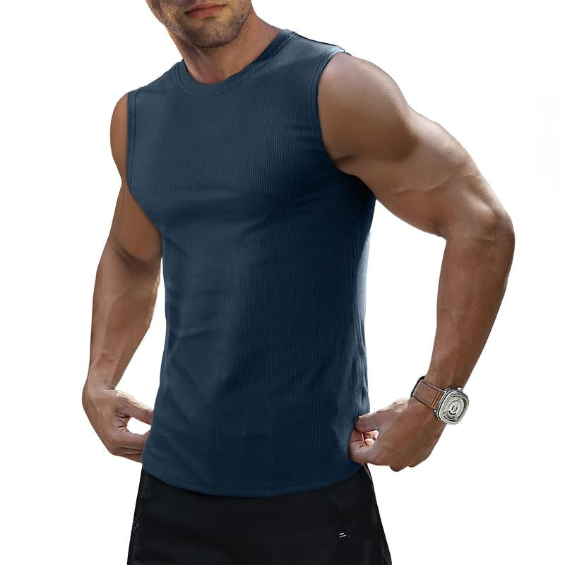 JMIERR Ribbed Muscle Tank – Slim-Fit Knit Gym Vest