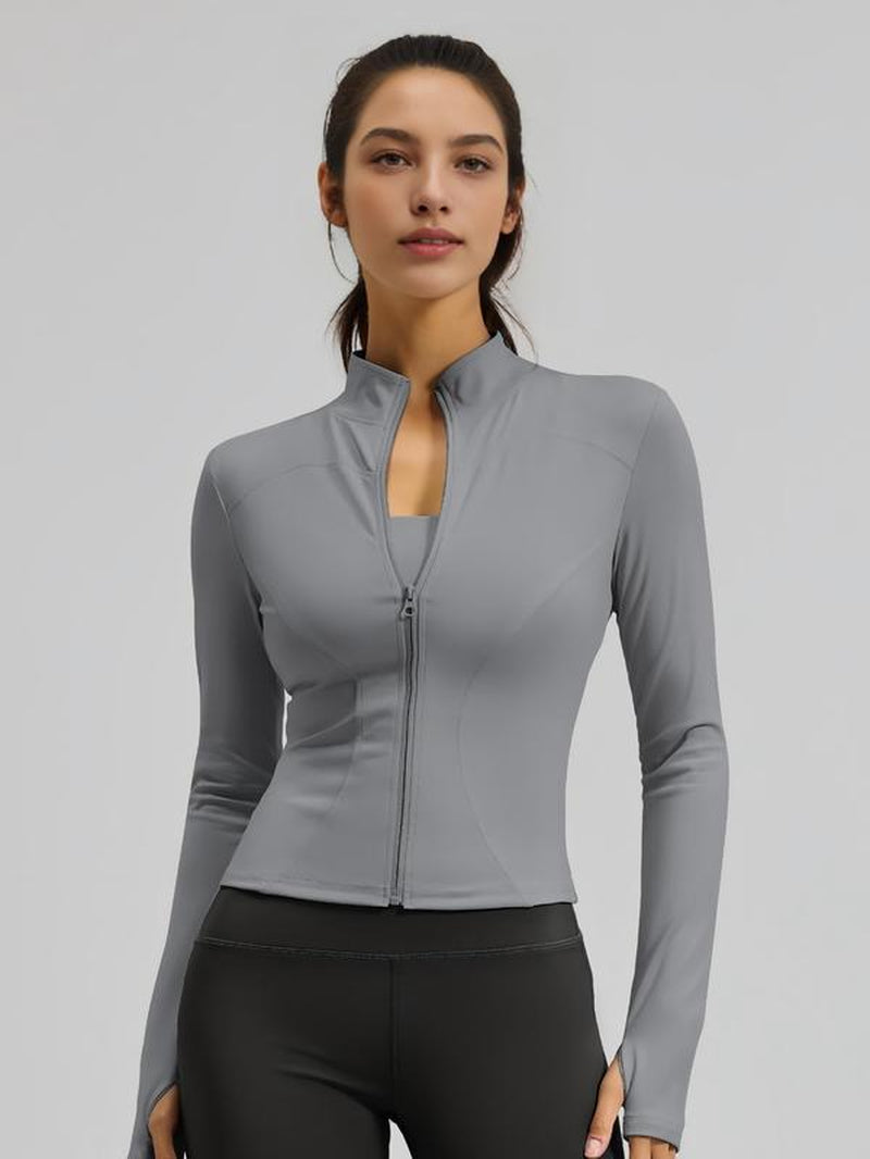 Zipper Sport Jacket Slim Fit for Exercise & Casual Wear, Lightweight Yoga Tennis Workout Coat, Gym Fitness Clothing, Pickleball Apparel