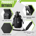 Magnetic Water Bottle Carrier with Phone Pocket & Shoulder Strap - 6 Powerful Built-In Magnets!