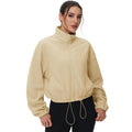 MAGCOMSEN Cropped Thermal Fleece – Full-Zip Winter Jacket with Drawstring Hem