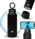 Insulated Water Bottle with Phone Stand & Snack Holder – Leakproof, 360° Kickstand, Great for Gym, Work, Travel, Sports – Fits Most Smartphones