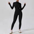 Pro-Fit Zippered Yoga Jumpsuit – One-Piece Sculpting Gym Set