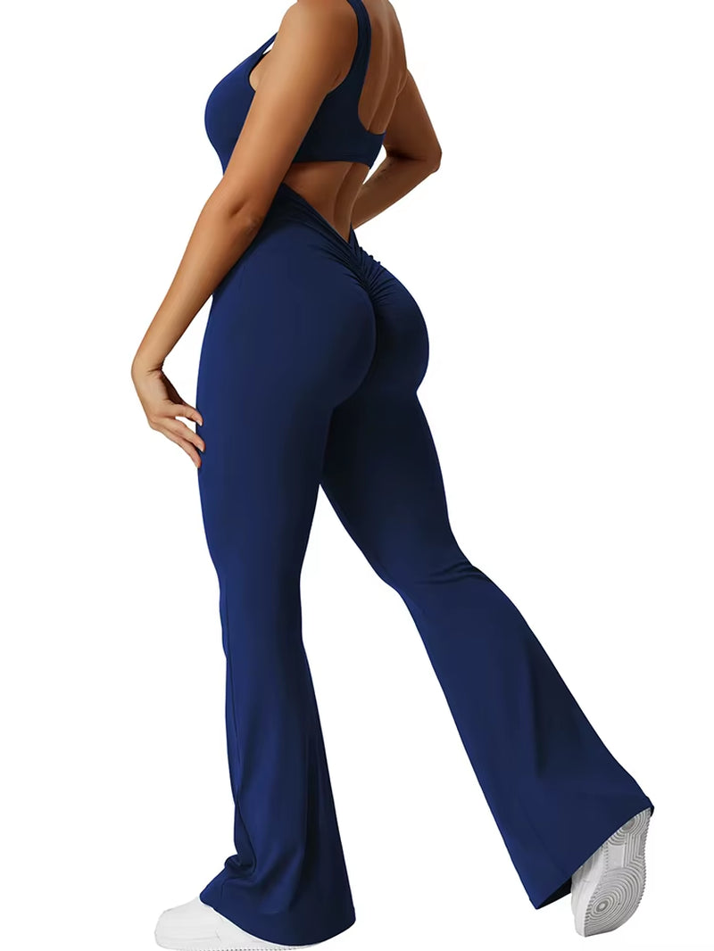 Elite Backless Yoga Bodysuit – Sculpting Slim-Fit Sports Romper